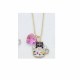 CAT & HEART NECKLACE PINK
